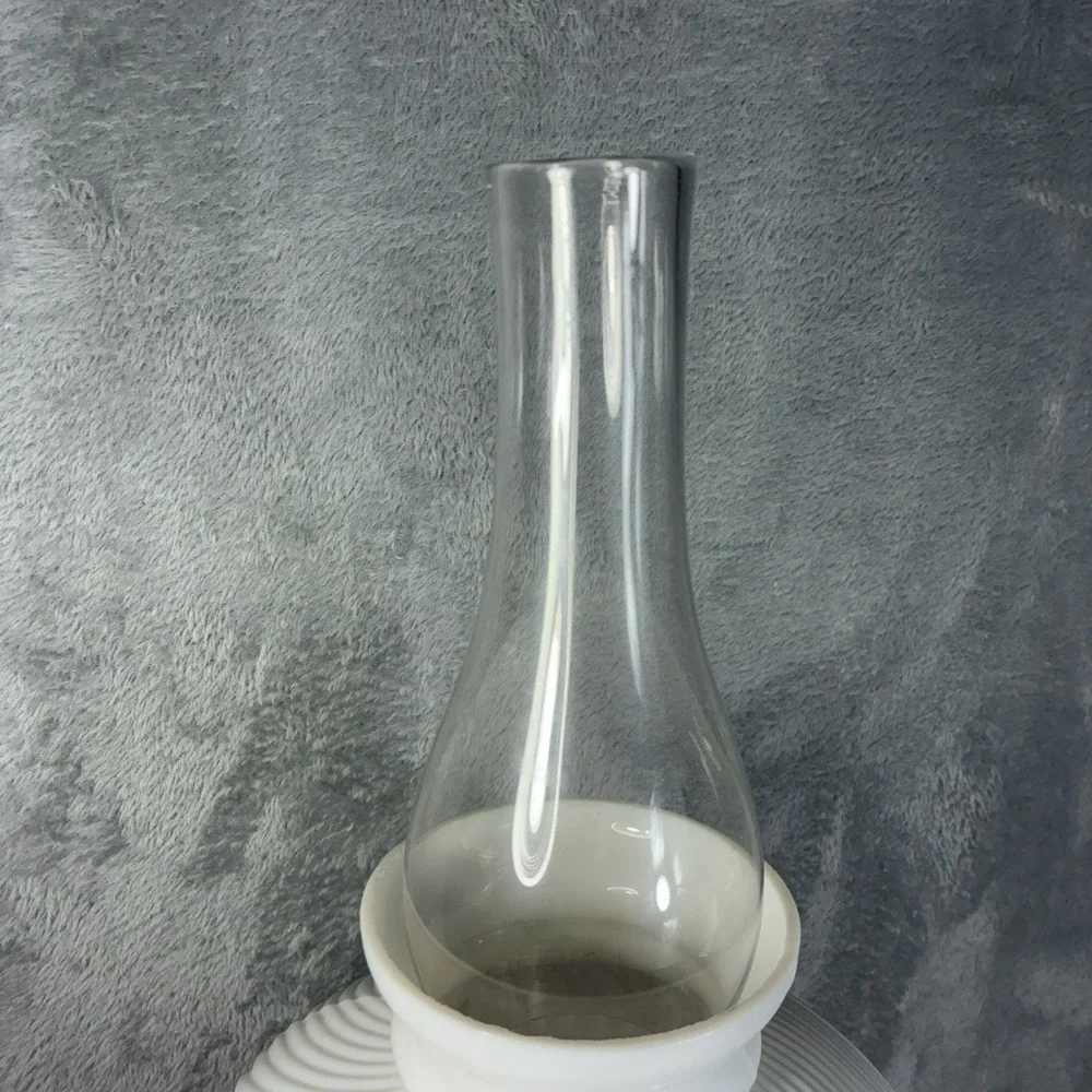 Vintage Brass Rayo Electrified Oil Lamp-Glass Chimney & White Milk Glass Shade